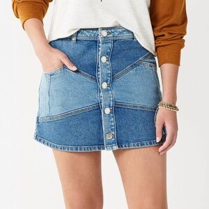 Juniors' SO Patchwork Mini Skirt